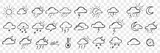 Hand drawn weather conditions doodle set