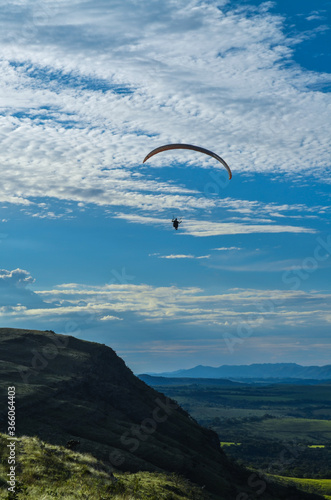 Air sport with a amazing view on the high mountain in Carrancas city. Brazil.