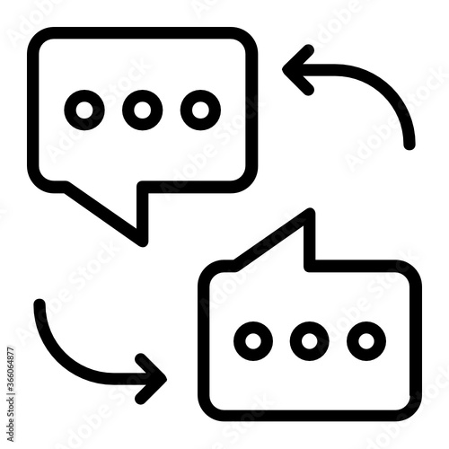 Messages Exchange Concept, Bubble Chat with bi directional arrows vector  icon design, one to one Conversation Symbol on White background 