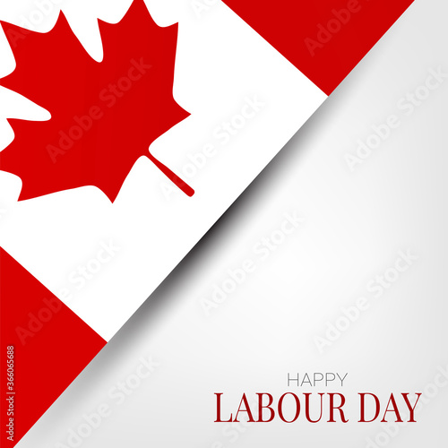 Canada Labour Day. Canadian flag background. National workers holiday concept. Vector illustration.