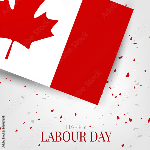 Canada Labour Day. Canadian flag background. National workers holiday concept. Vector illustration.