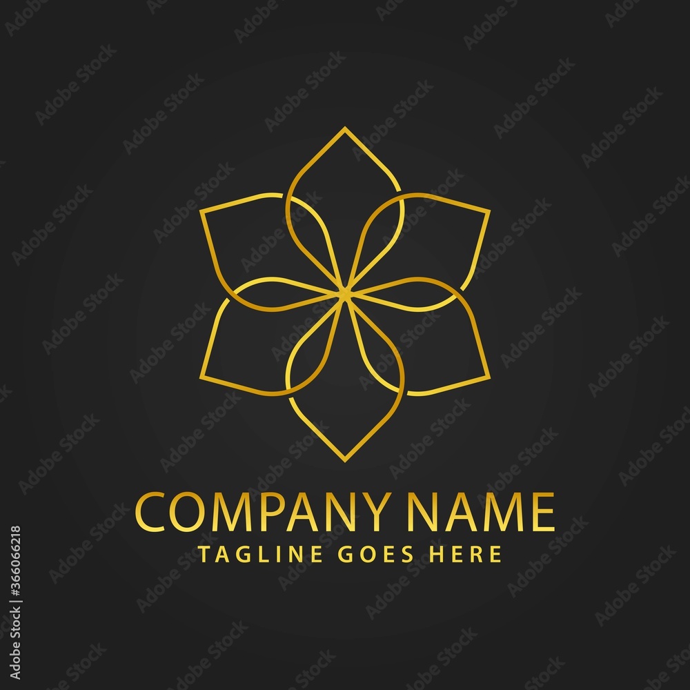 Golden Abstract Lotus Luxury Logos Design Vector Illustration Template Golden Abstract Lotus Luxury Logos Design Vector Illustration Template