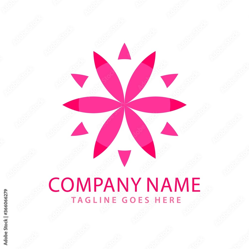 Circle Lotus Flower Leaf Logos Design Vector Illustration Template Circle Lotus Flower Leaf Logos Design Vector Illustration Template