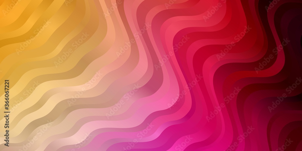 Obraz premium Light Pink, Yellow vector template with wry lines. Colorful geometric sample with gradient curves. Design for your business promotion.