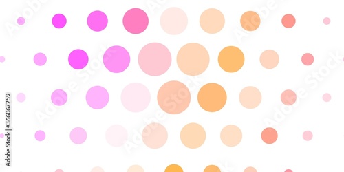 Light Pink, Yellow vector background with bubbles. Illustration with set of shining colorful abstract spheres. New template for a brand book.