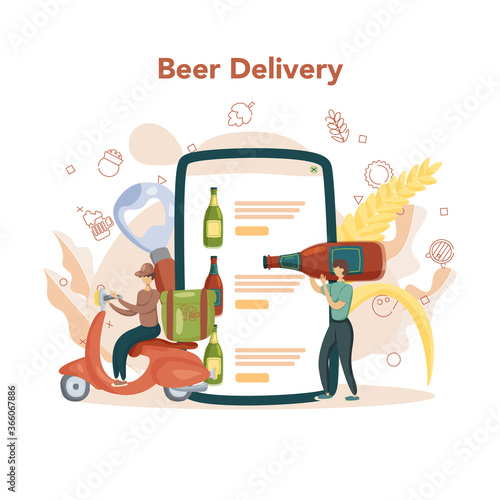 Brewery typographic header concept. Craft beer production, brewing