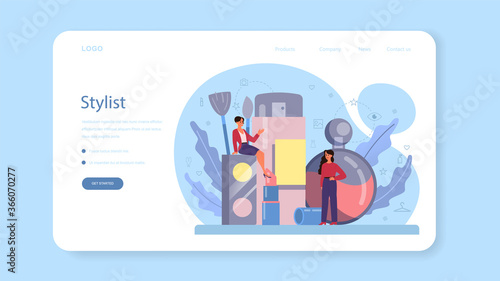 Fashion stylist web banner or landing page. Modern, creative job
