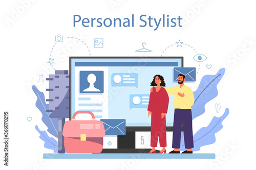 Fashion stylist online service or platform. Modern, creative job.