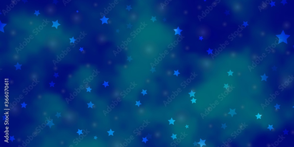 Light BLUE vector layout with bright stars. Decorative illustration with stars on abstract template. Pattern for websites, landing pages.