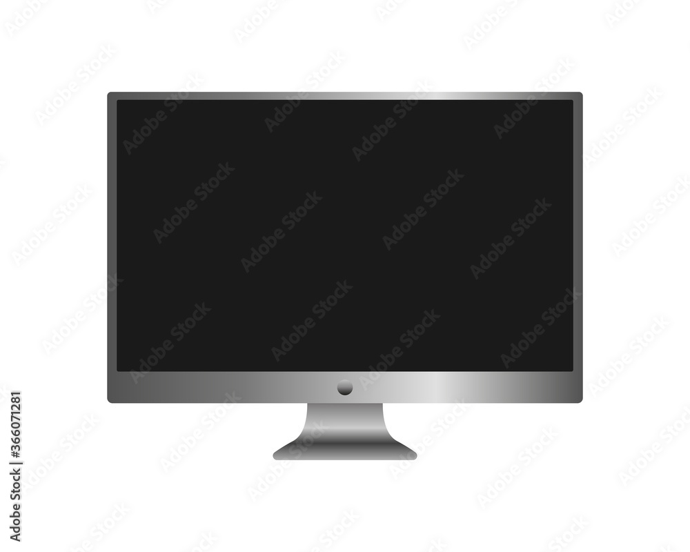 Black computer monitor. Realistic mockup. Modern computer screen. Vector illustration Black computer monitor. Realistic mockup. Modern computer screen. Vector illustration