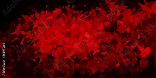 Dark red vector triangle mosaic backdrop.