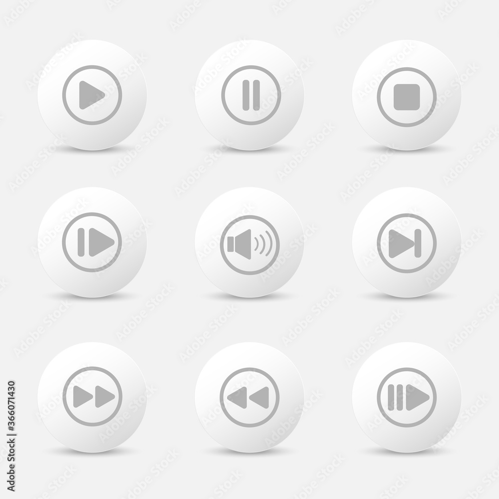 Set of 3d music icons. Vector. Set of 3d music icons. Vector.