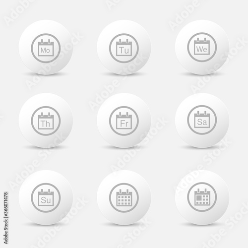 Set of 3d calendar icons. Vector
