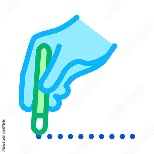 surgeon marks site of incision icon vector. surgeon marks site of incision sign. color symbol illustration