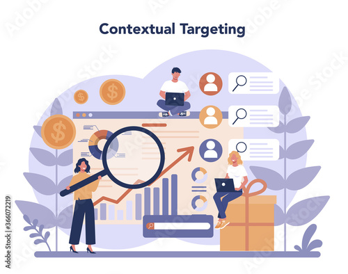 Contextual advertsing and targeting concept. Marketing campaign