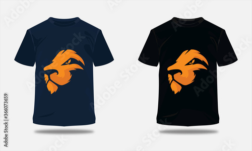 lion logo t -shirt design  template for man.