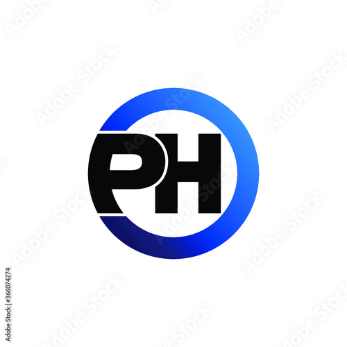 Letter PH monogram simple logo design vector