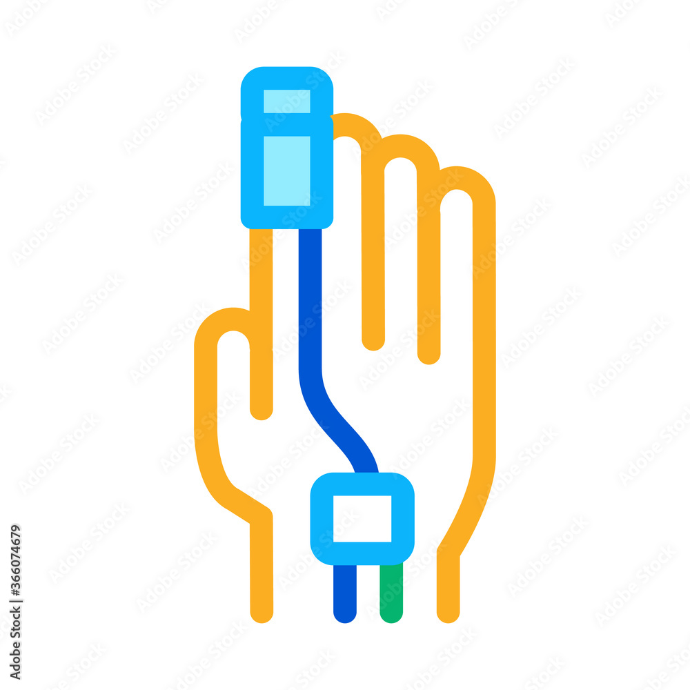 heart rate measurement tool on patient finger icon vector. heart rate measurement tool on patient finger sign. color symbol illustration heart rate measurement tool on patient finger icon vector. heart rate measurement tool on patient finger sign. color symbol illustration