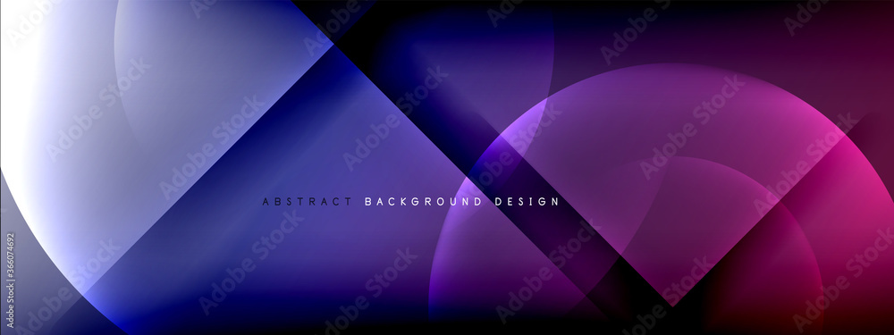 Fototapeta premium Vector abstract background - circle and cross on fluid gradient with shadows and light effects. Techno or business shiny design templates for text