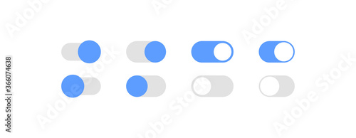 Switch off and on button, simple isolated icon. Slider concept in vector flat