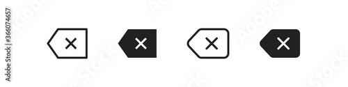 Backspase button, simple line isolated keyboard icon in vector flat