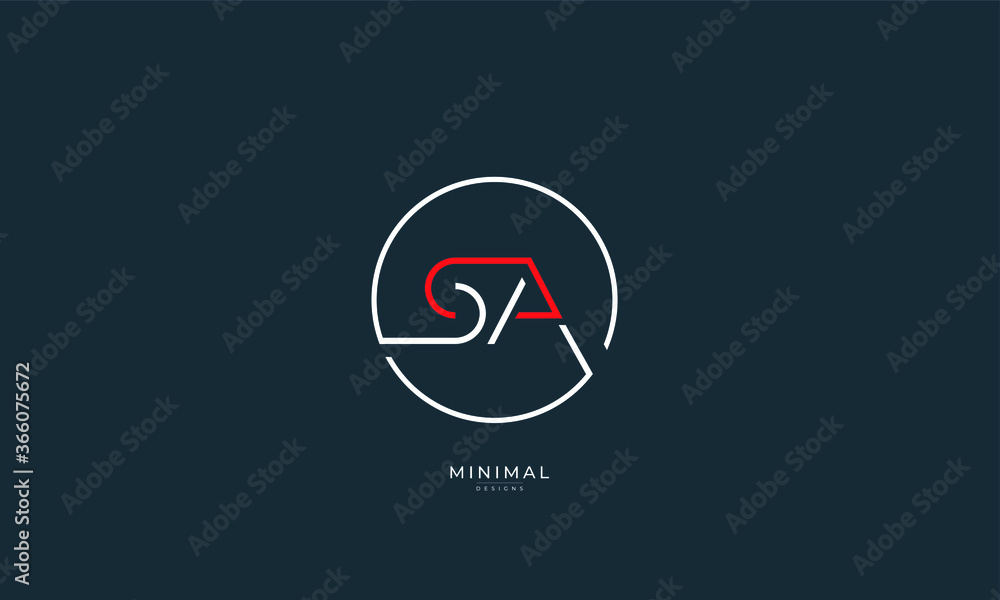 Alphabet letter icon logo SA Alphabet letter icon logo SA