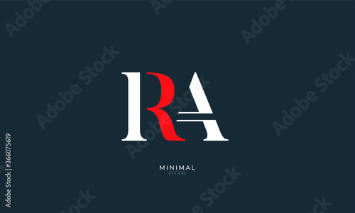 Alphabet letter icon logo RA