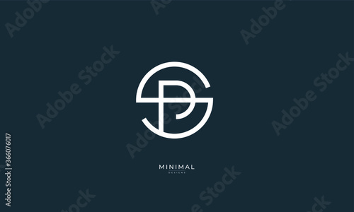 Alphabet letter icon logo SP or PS
