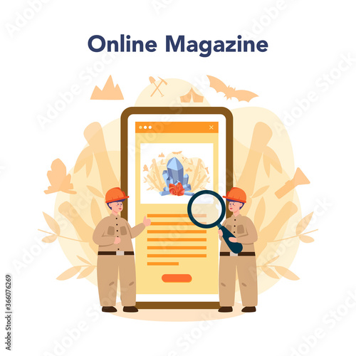 Speleologist online service or platform. Studying caves and other