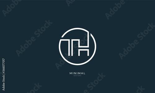 Alphabet letter icon logo TH photo