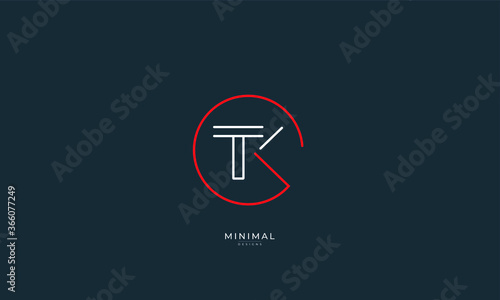 Alphabet letter icon logo TKG or GKT