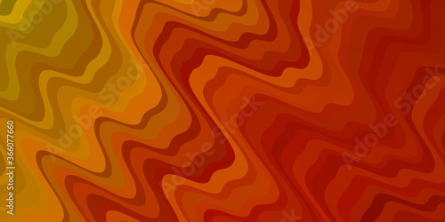 Light Orange vector pattern with lines. Bright illustration with gradient circular arcs. Template for cellphones.