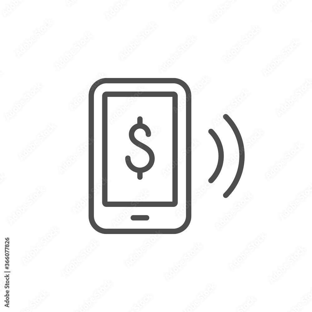 Wireless payment line outline icon Wireless payment line outline icon