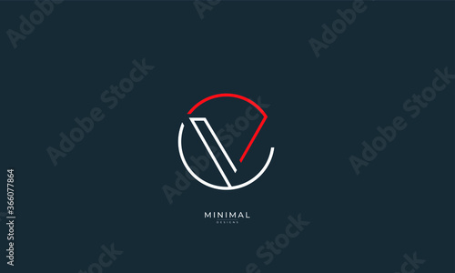 Alphabet letter icon logo EV or VE