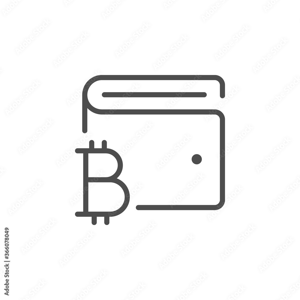 Cryptocurrency wallet line outline icon Cryptocurrency wallet line outline icon