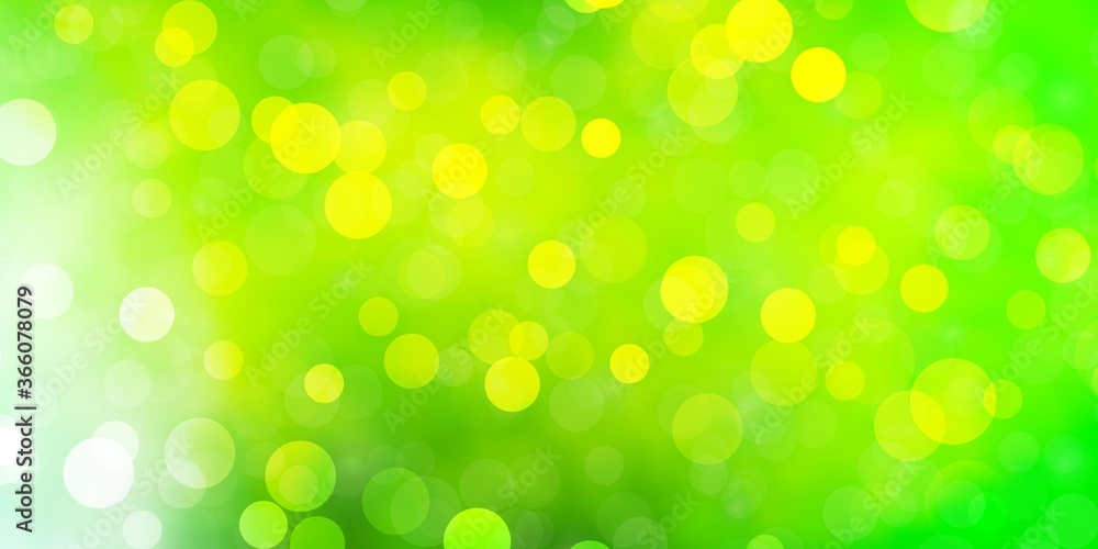 Fototapeta premium Light Green vector backdrop with circles. Modern abstract illustration with colorful circle shapes. Pattern for booklets, leaflets.