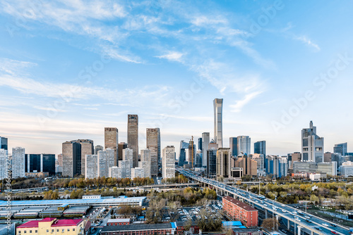 Sunny scenery of CBD buildings in Beijing  China