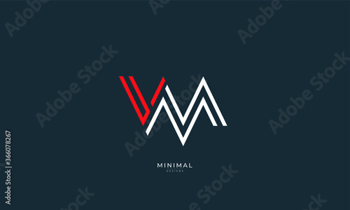 Alphabet letter icon logo VM