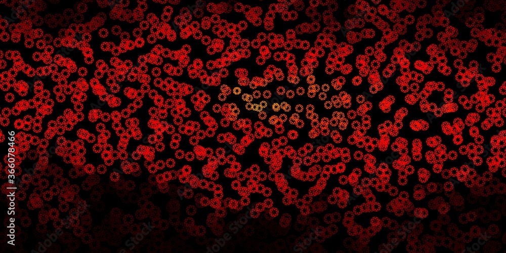 Dark red, yellow vector texture with disks.