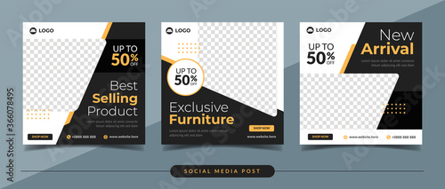 Exclusive furniture sale banner for social media post template