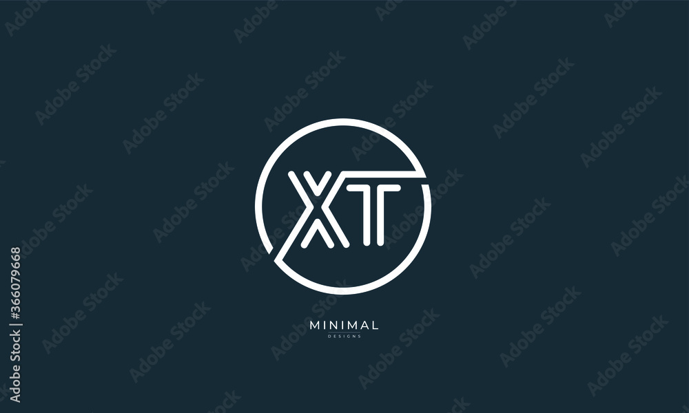 Obraz premium Alphabet letter icon logo XT