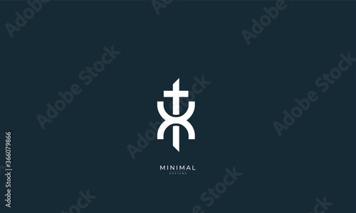 Alphabet letter icon logo XT