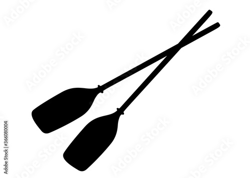 Boat oars. Vector image.
