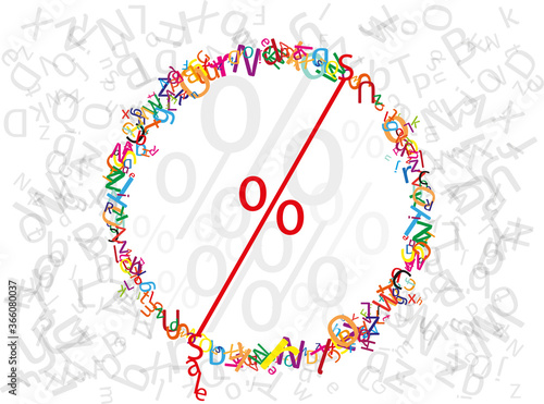 flying alphabet, color  letters on grey background. Concept for back to school sale.
