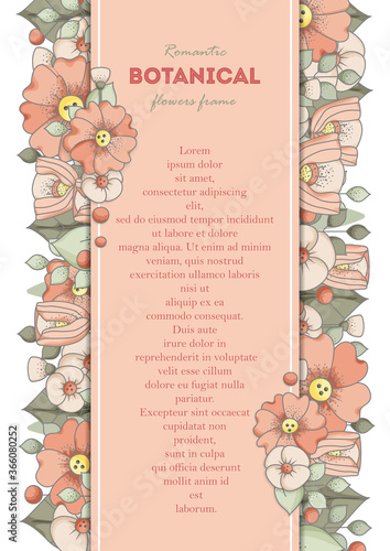 Vector illustration frame for wedding, anniversary, birthday and party. Design for banner, poster, card, invitation and scrapbook, discount card. Printed products.