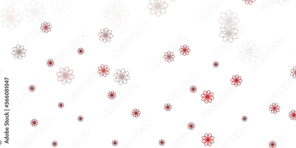Light Pink, Red vector doodle texture with flowers. Light Pink, Red vector doodle texture with flowers.