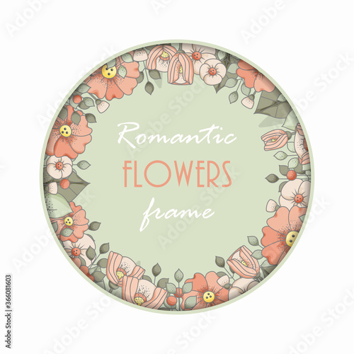 Vector illustration frame for wedding, anniversary, birthday and party. Design for banner, poster, card, invitation and scrapbook, discount card. Printed products.