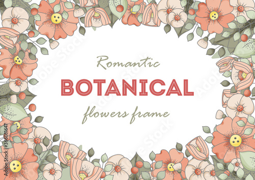 Vector illustration frame for wedding, anniversary, birthday and party. Design for banner, poster, card, invitation and scrapbook, discount card. Printed products.