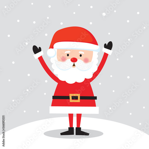 Cute Santa Clause on grey background, Vector illustration © mrartngm