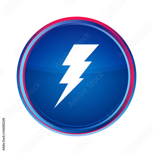 Electricity icon silky blue round button aqua design illustration